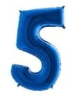 Be� Rakam Mavi folyo rakam balon 40 inch 100 cm